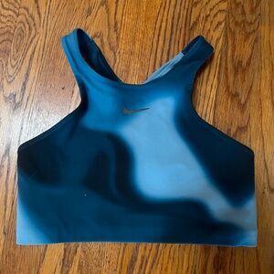 Nike tie dye blue high neck sports bra